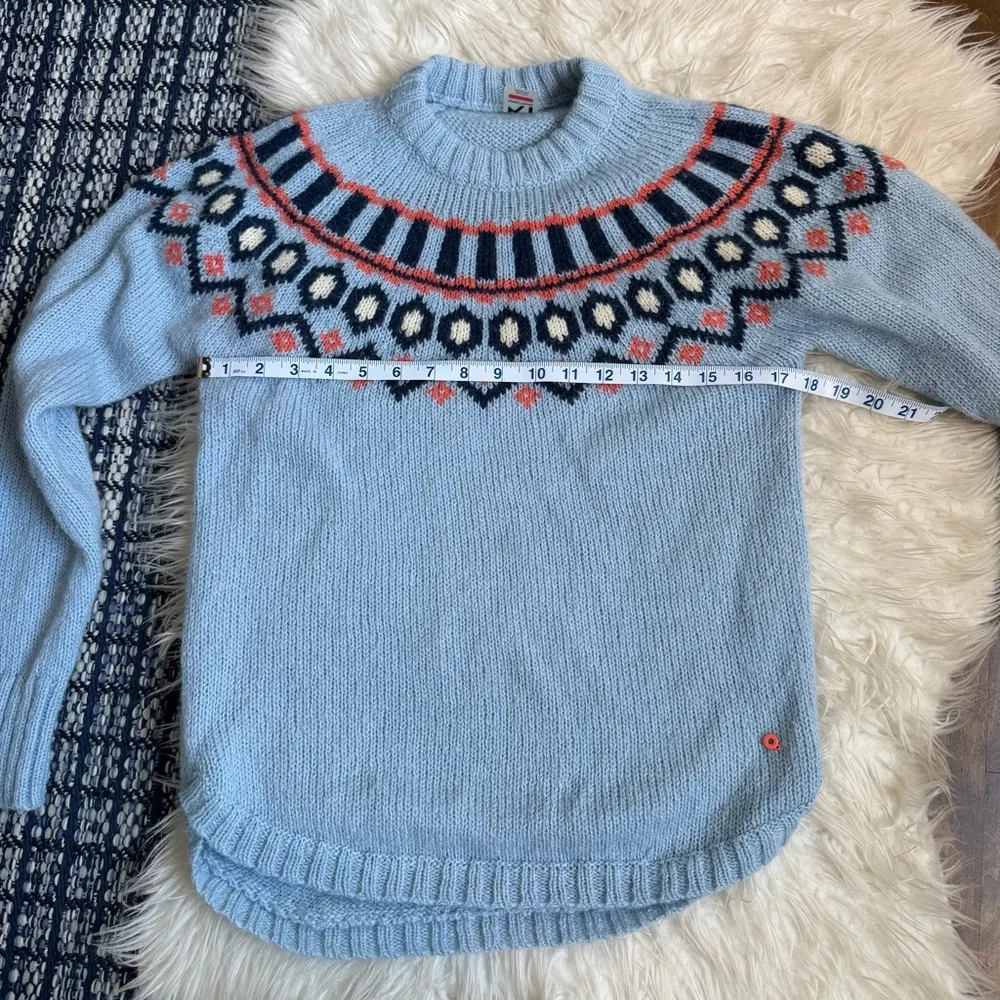 Kari Traa Ringheim Knit Sweater blue orange fair isle alpaca wool blend - Picture 7 of 8
